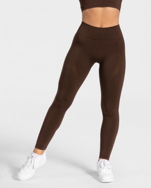 Teveo Charming Scrunch Leggings Brown | UUME9275