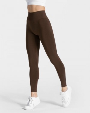 Teveo Classy Leggings Dark Brown | RBYP8397