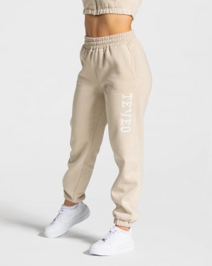 Teveo College Oversized Jogger Beige | MPXV0420