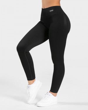 Teveo Elegant Scrunch Leggings Black | BBPL9325