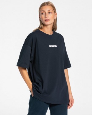 Teveo Iconic Oversized T-shirt Dark Blue | DJQT9761