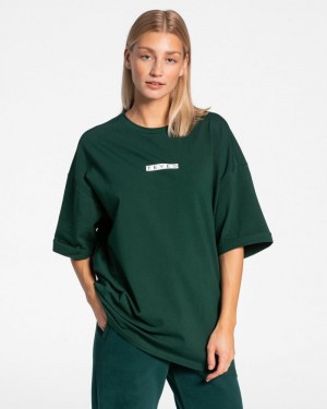 Teveo Iconic Oversized T-shirt Dark Green | JRAK9465