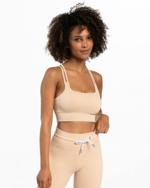 Teveo Ribbed Bra Beige | FZDD1030