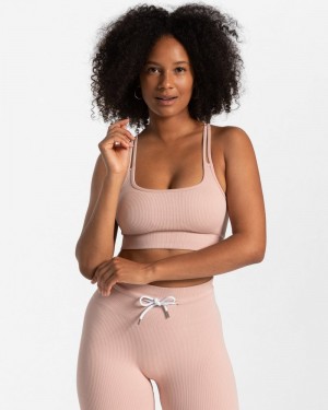 Teveo Ribbed Bra Pink | CYDV9574