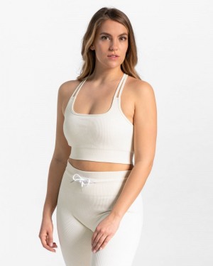 Teveo Ribbed Bra White | PJRC1516