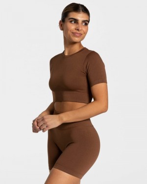 Teveo Sensation Crop Top Caramel | YJOI1366