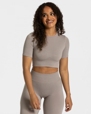 Teveo Sensation Crop Top Grey | IIQK6666