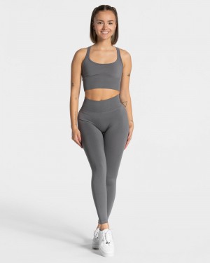 Teveo Statement Scrunch Leggings Deep Grey | FCRV5188