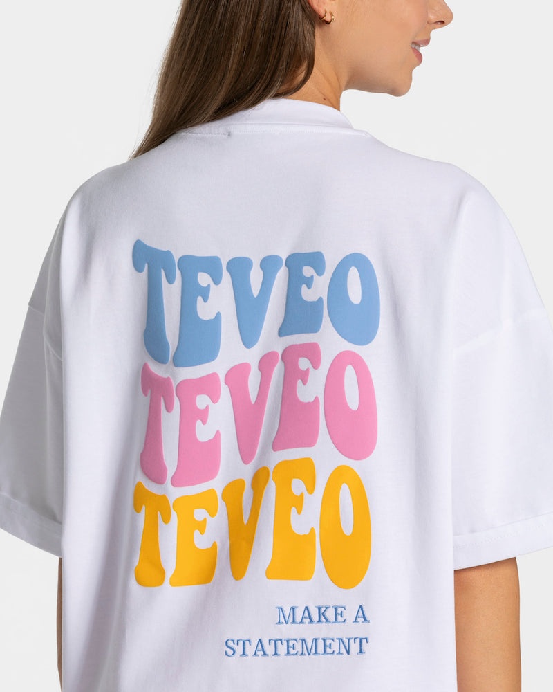 Teveo Candy Oversized T-shirt White | WBPL4615