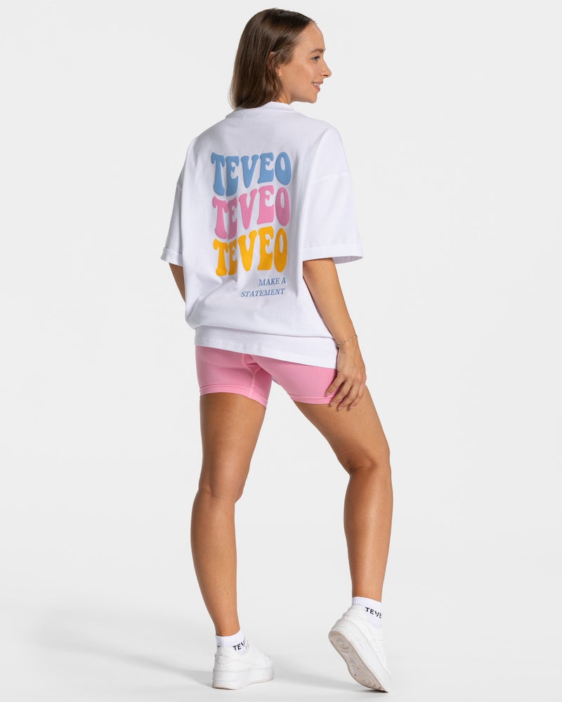 Teveo Candy Oversized T-shirt White | WBPL4615