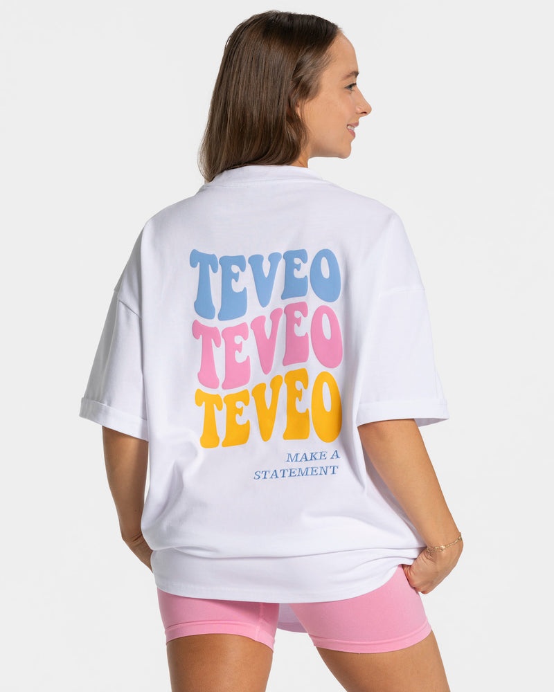 Teveo Candy Oversized T-shirt White | WBPL4615