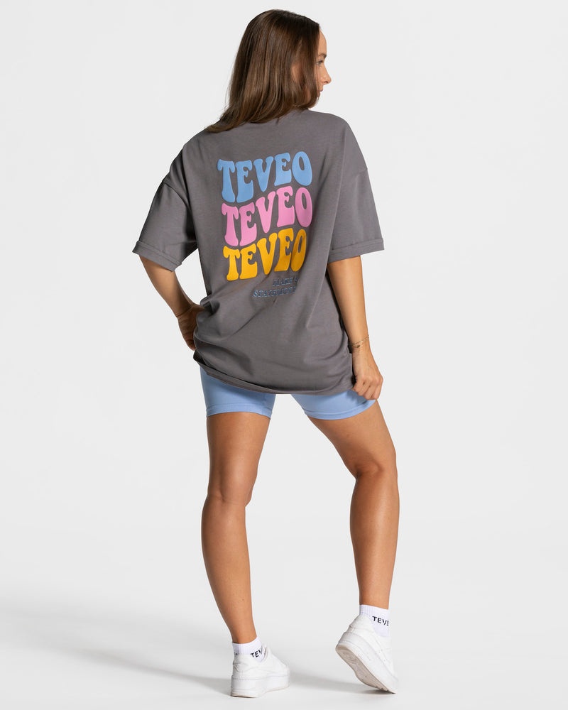 Teveo Candy Oversized T-shirt Deep Grey | GNVB9214