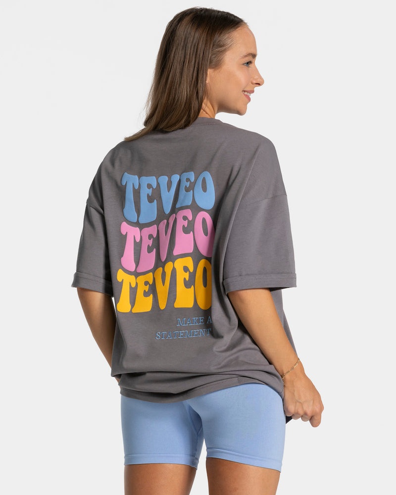 Teveo Candy Oversized T-shirt Deep Grey | GNVB9214