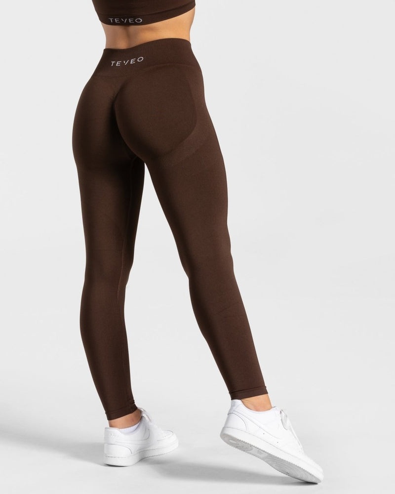 Teveo Charming Scrunch Leggings Brown | UUME9275