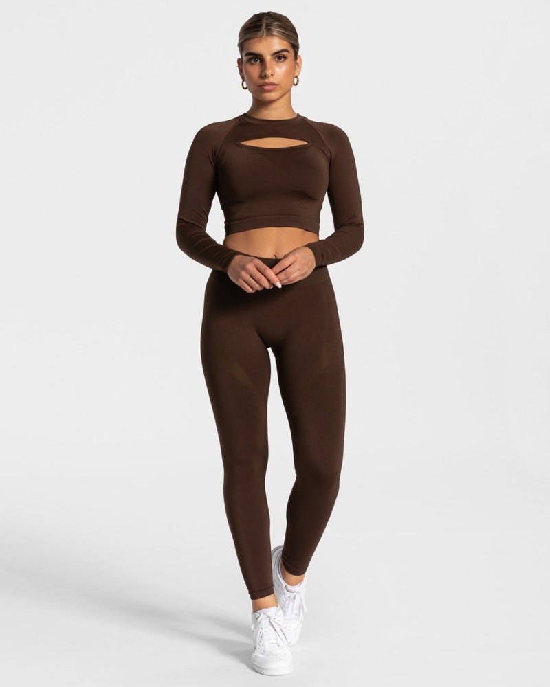 Teveo Charming Scrunch Leggings Brown | UUME9275