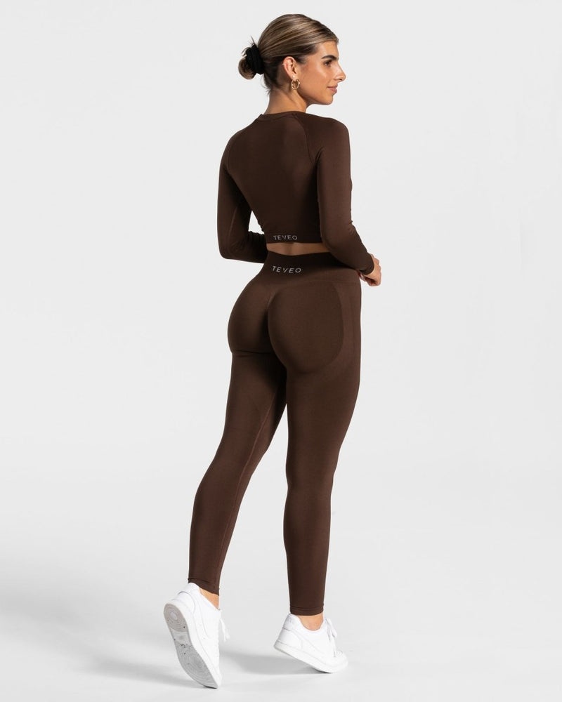 Teveo Charming Scrunch Leggings Brown | UUME9275