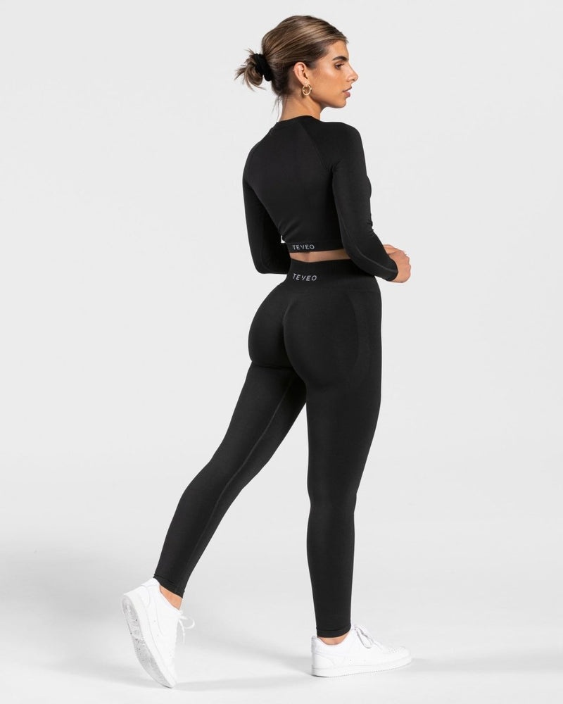 Teveo Charming Scrunch Leggings Black | ICIR9614