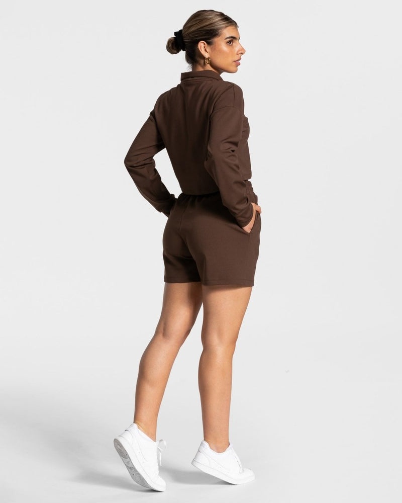 Teveo Charming Zip Sweater Brown | ZNBK8332