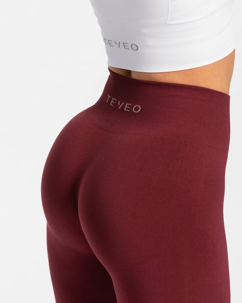 Teveo Classy Leggings Burgundy Red | HHIY3987