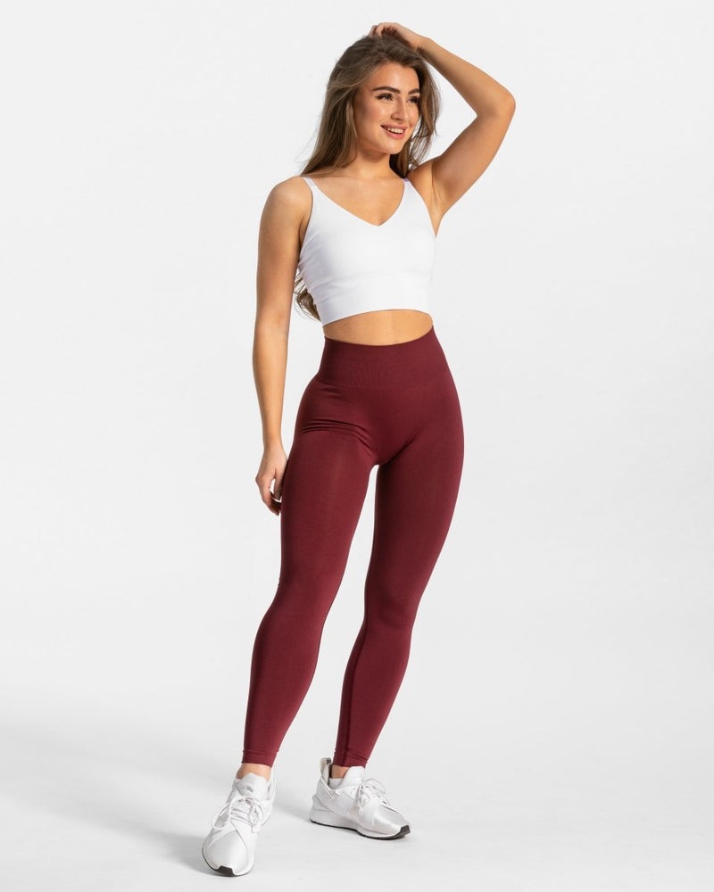 Teveo Classy Leggings Burgundy Red | HHIY3987