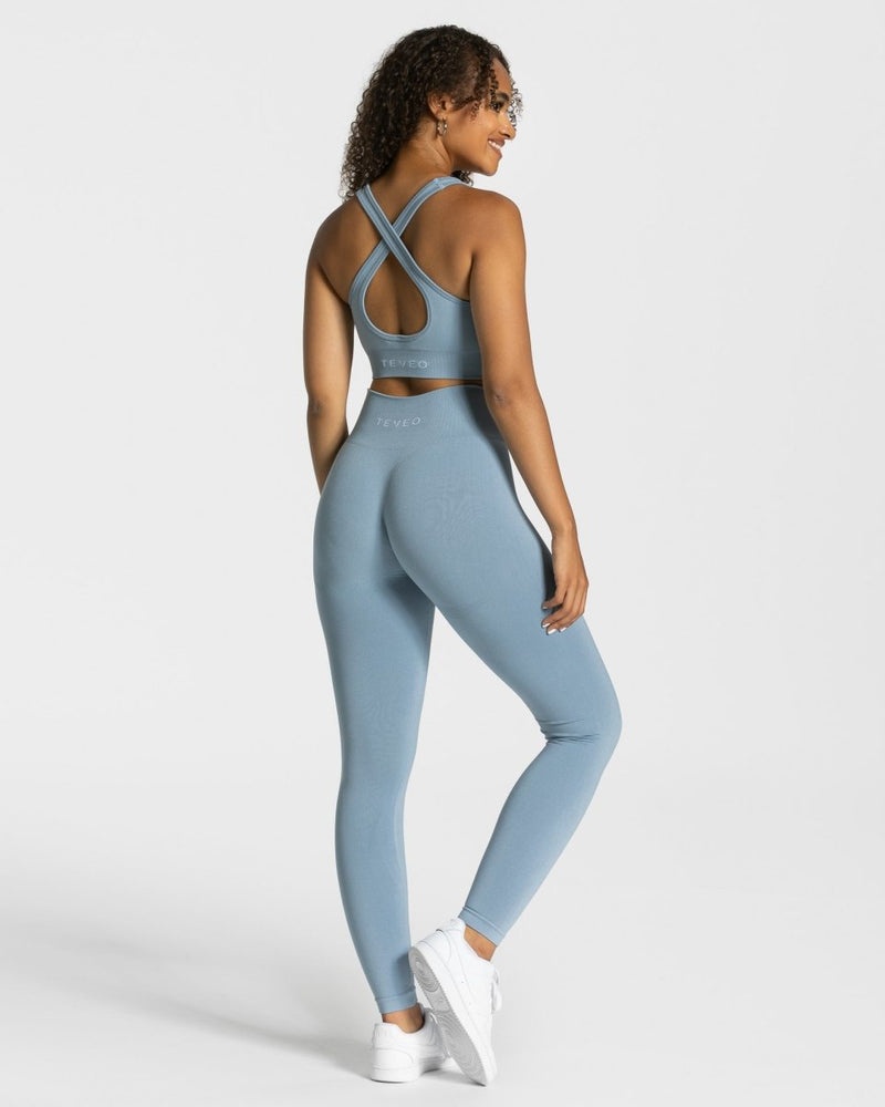 Teveo Classy Leggings Grey Blue | SHHK9132