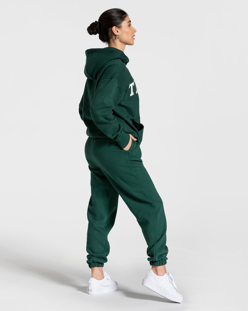 Teveo College Oversized Hoodie Dark Green | CUWW2094