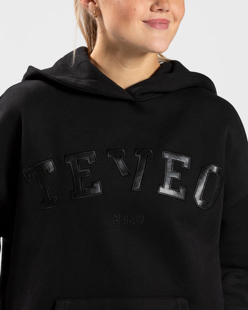 Teveo College Oversized Hoodie Black | ZUTD9680