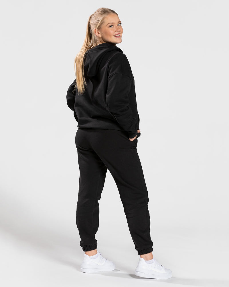 Teveo College Oversized Hoodie Black | ZUTD9680