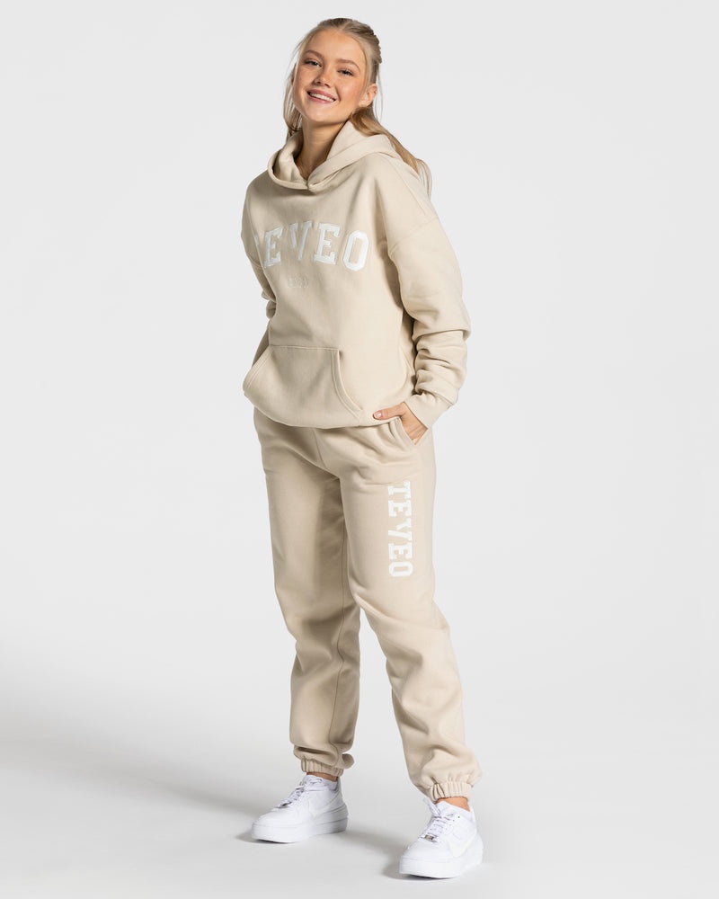 Teveo College Oversized Jogger Beige | MPXV0420