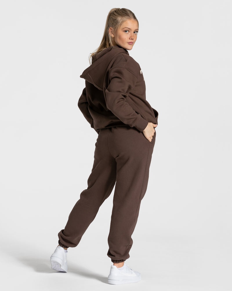 Teveo College Oversized Jogger Dark Brown | QJHE2266