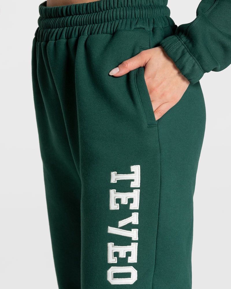 Teveo College Oversized Jogger Dark Green | UIZO5937