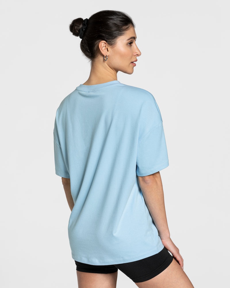 Teveo College Oversized T-shirt Blue | FRAY2139