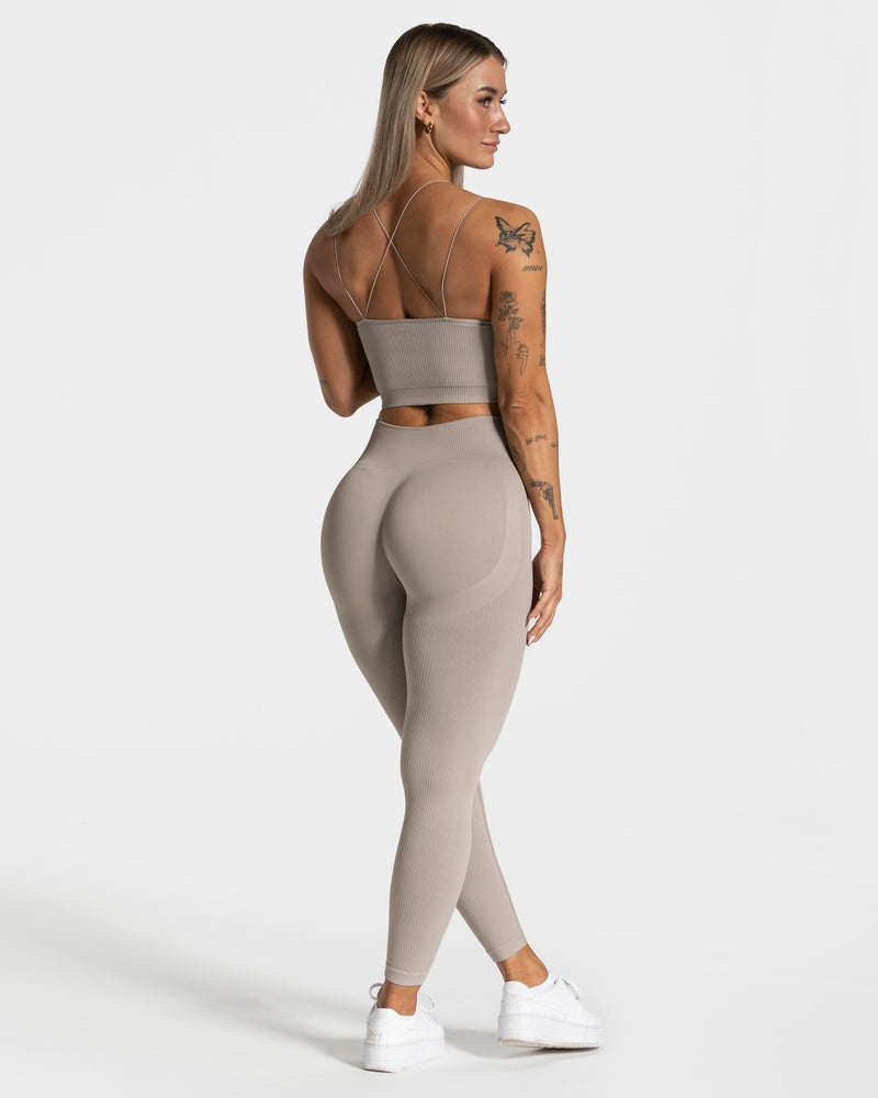 Teveo Elegant Scrunch Leggings Grey | MAOF5255