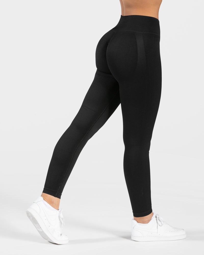 Teveo Elegant Scrunch Leggings Black | BBPL9325