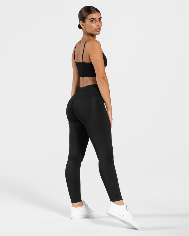 Teveo Elegant Scrunch Leggings Black | BBPL9325