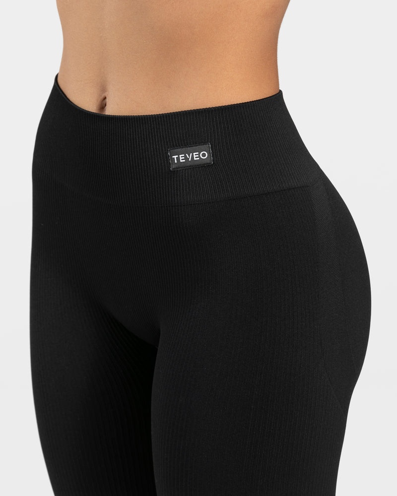 Teveo Elegant Scrunch Leggings Black | BBPL9325