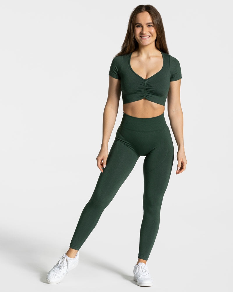 Teveo Focus Crop Top Dark Green | XAWV2914