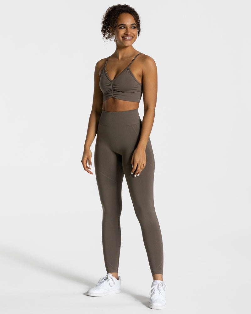 Teveo Focus Scrunch Leggings Grey Brown | CQRS1632