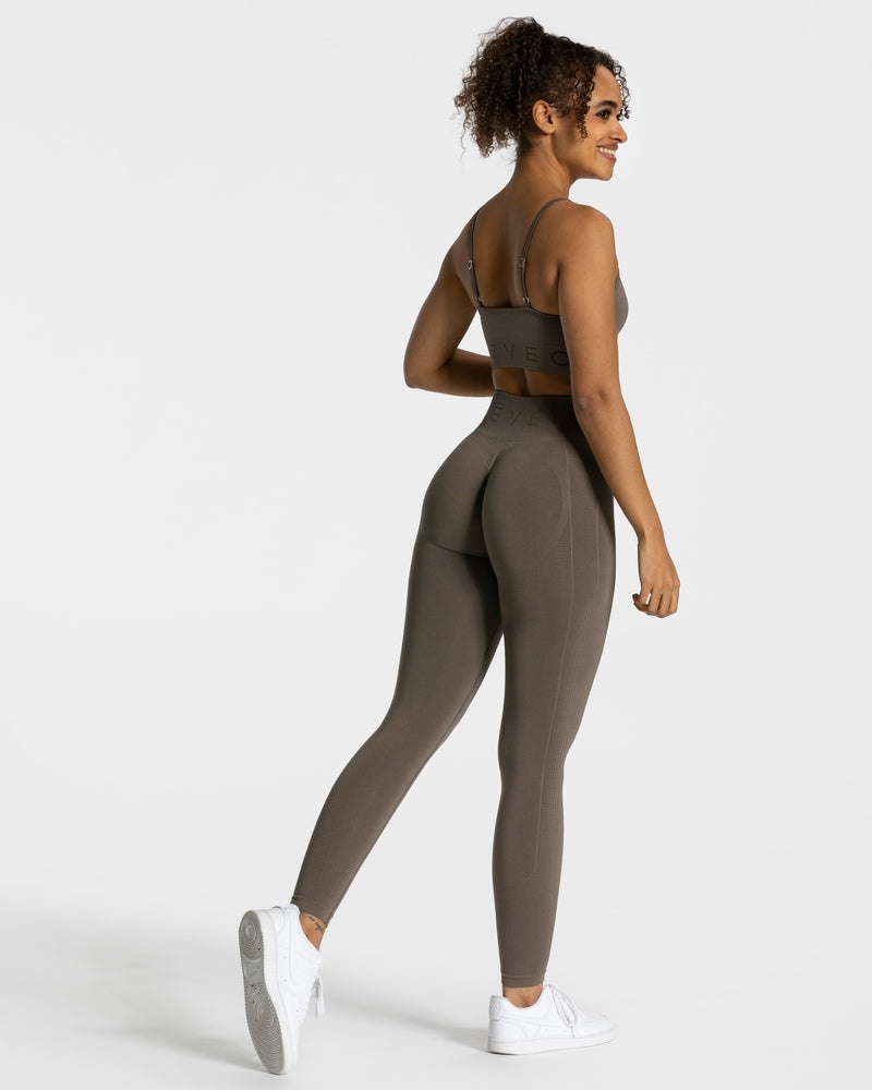 Teveo Focus Scrunch Leggings Grey Brown | CQRS1632