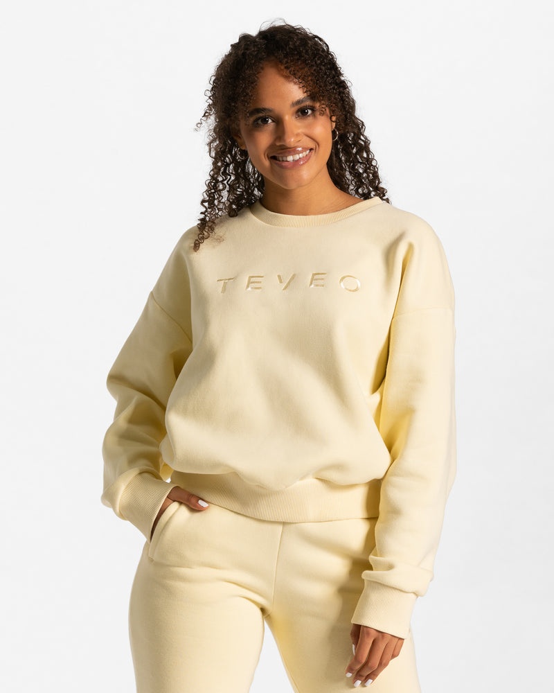 Teveo Iconic Oversized Sweater Yellow | OTNM7889