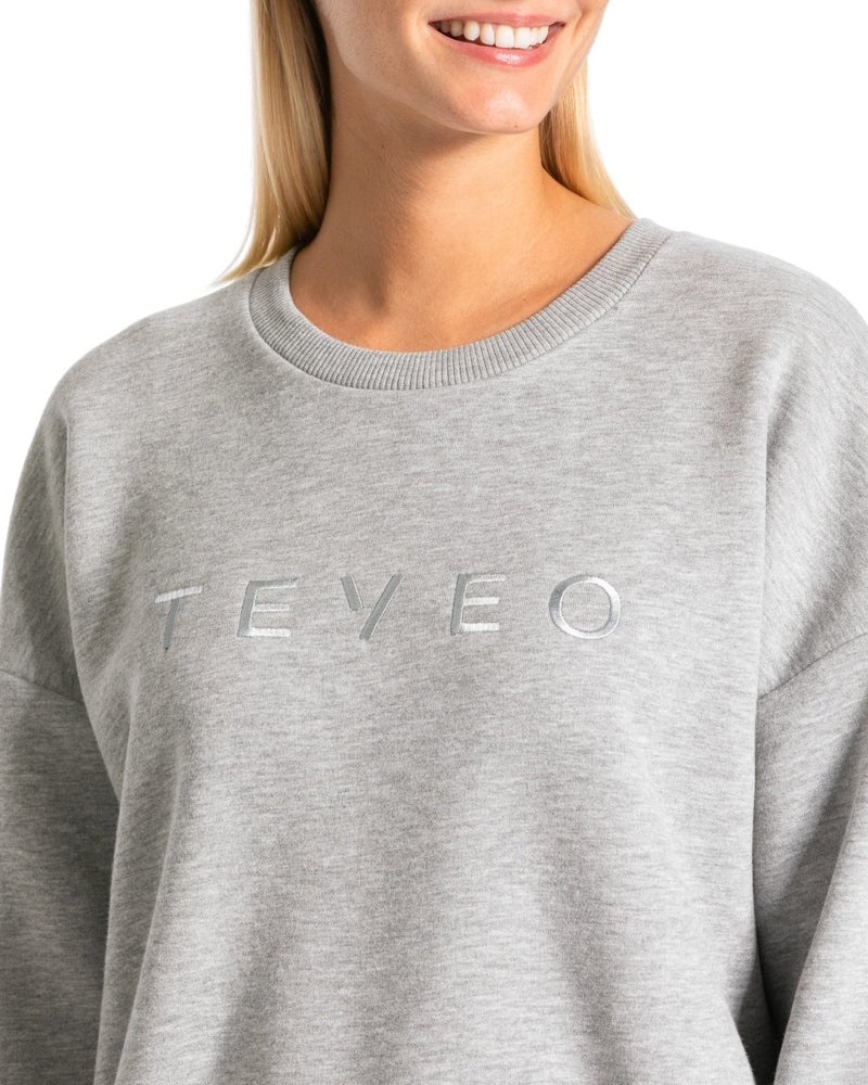 Teveo Iconic Oversized Sweater Grey | KHZT5026