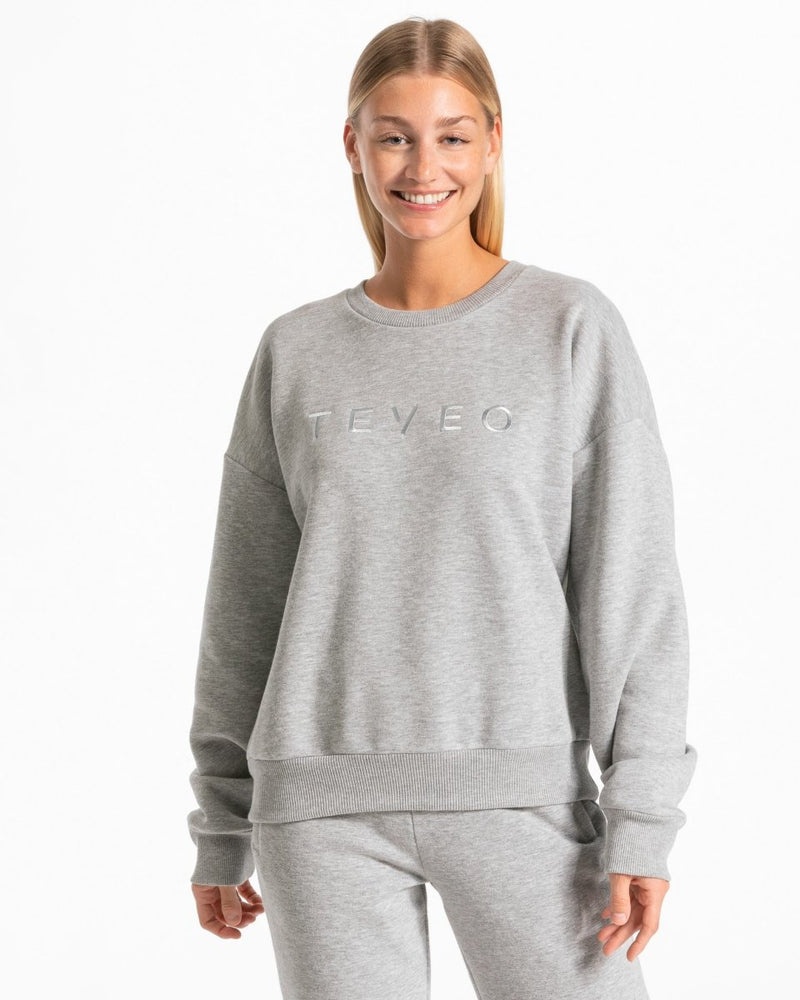 Teveo Iconic Oversized Sweater Grey | KHZT5026