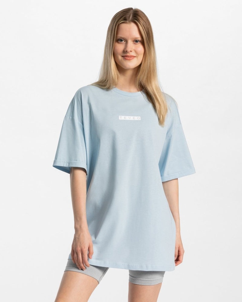 Teveo Iconic Oversized T-shirt Blue | PTLT8562