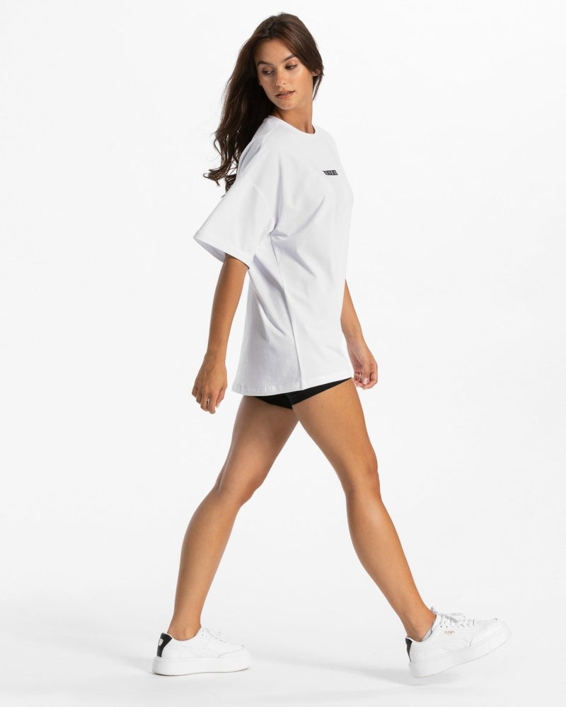 Teveo Iconic Oversized T-shirt White | QSDG1601