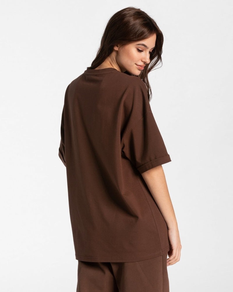 Teveo Iconic Oversized T-shirt Brown | KJNL9858