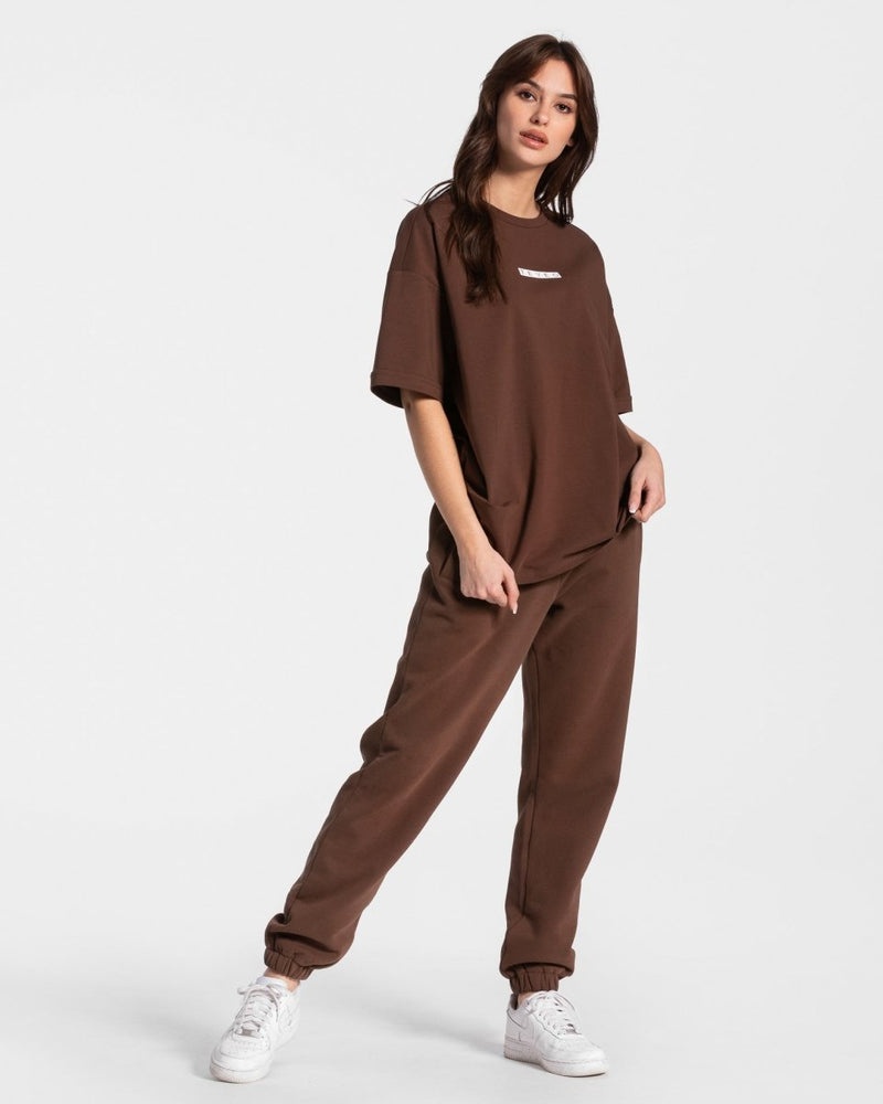 Teveo Iconic Oversized T-shirt Brown | KJNL9858