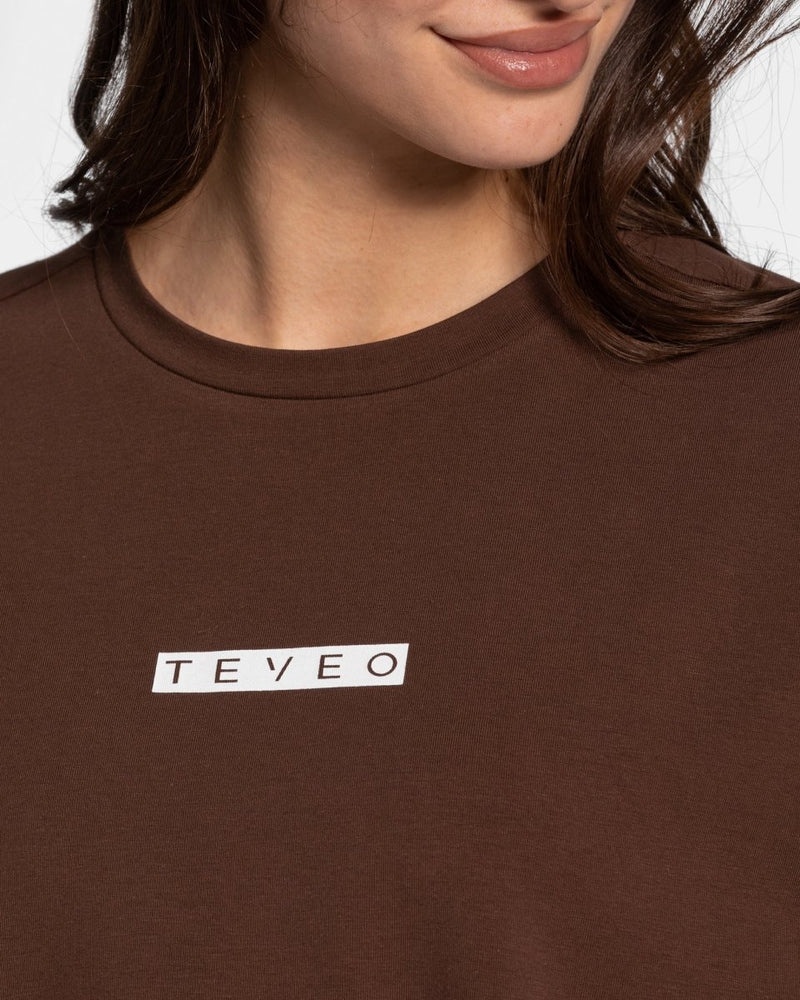 Teveo Iconic Oversized T-shirt Brown | KJNL9858