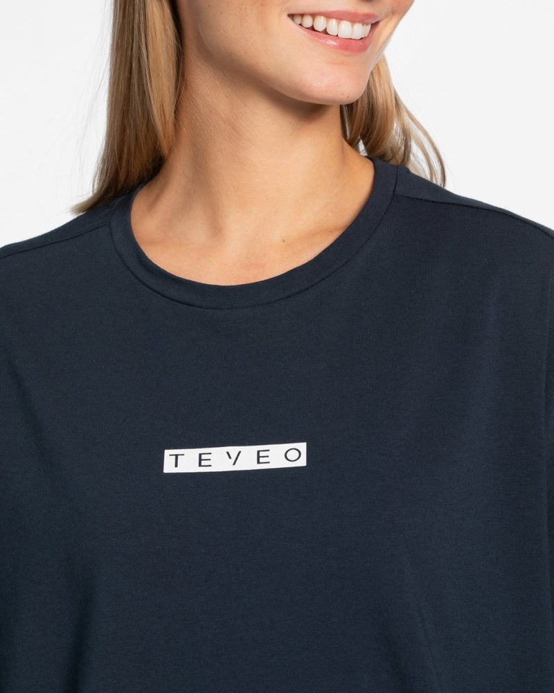 Teveo Iconic Oversized T-shirt Dark Blue | DJQT9761