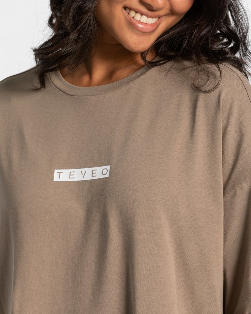 Teveo Iconic Oversized T-shirt Khaki | OYLA6503