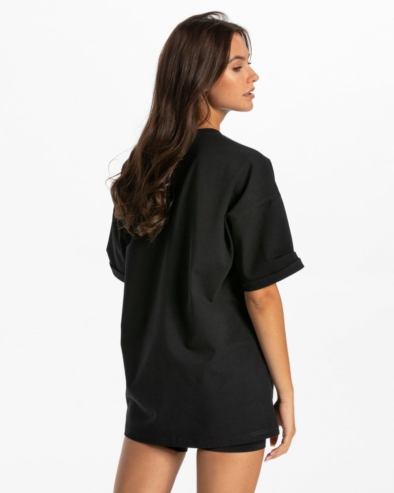 Teveo Iconic Oversized T-shirt Black | NEPU9295